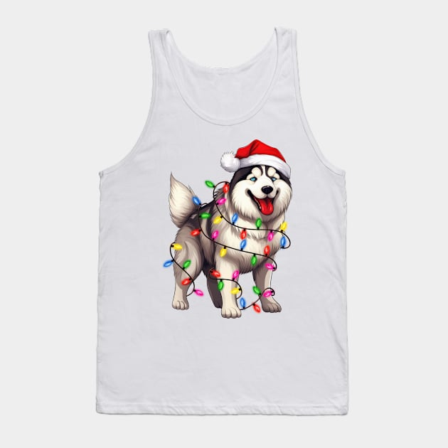 Christmas Siberian Husky Tank Top by Chromatic Fusion Studio